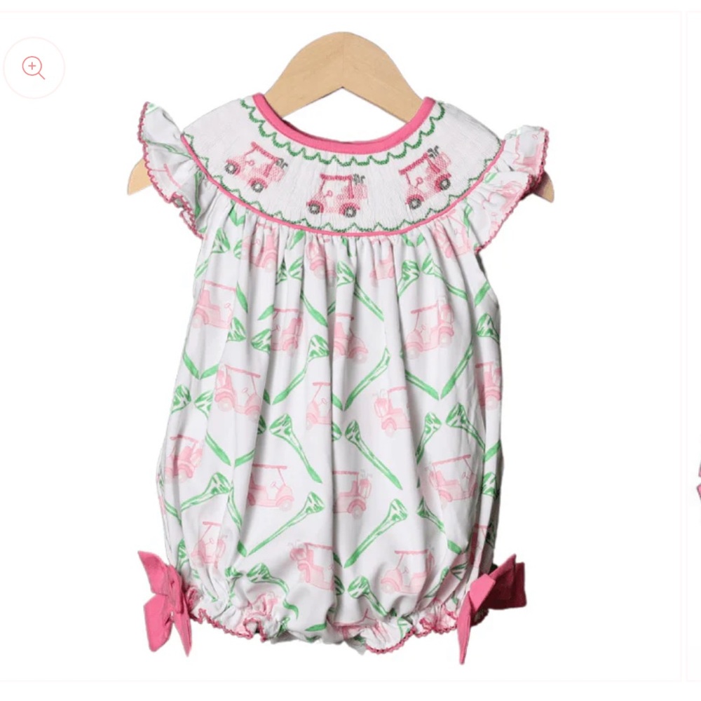 NWOT- Smocked Pink Golf Cart Bubble